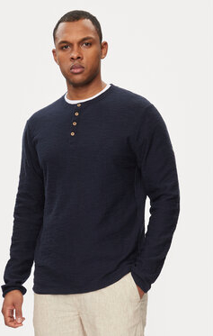 Granatowy sweter MODIVO w stylu casual z okrągłym dekoltem