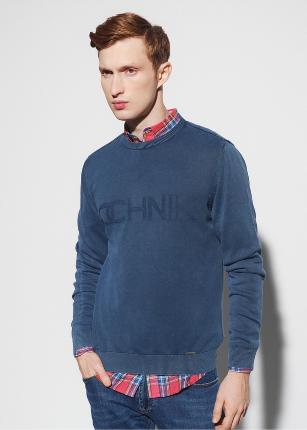 Granatowy sweter Ochnik w młodzieżowym stylu