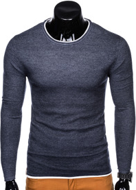 Granatowy sweter Ombre Clothing z bawełny