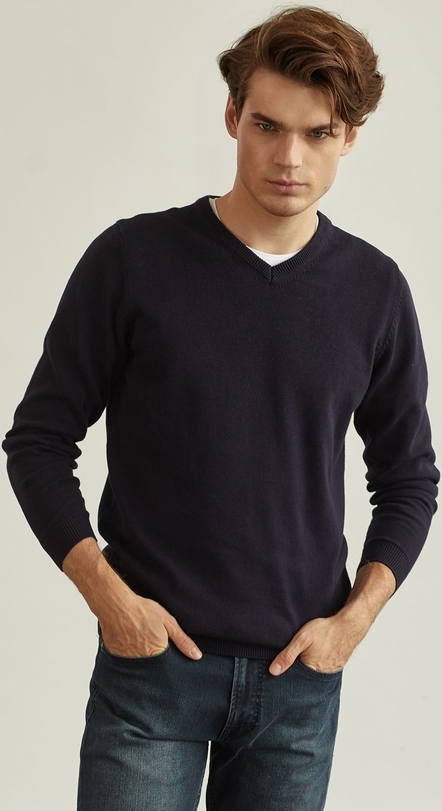 Granatowy sweter Pako Lorente w stylu casual z bawełny