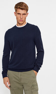 Granatowy sweter S.Oliver w stylu casual z okrągłym dekoltem