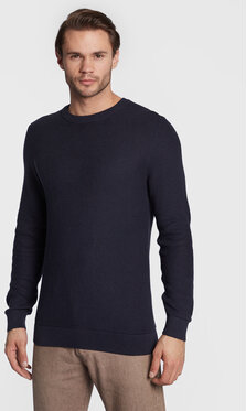 Granatowy sweter S.Oliver z okrągłym dekoltem w stylu casual