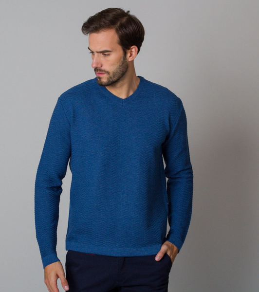 Granatowy sweter Willsoor w stylu casual