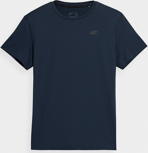 Granatowy t-shirt 4F z krótkim rękawem w stylu casual