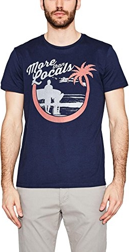 Granatowy t-shirt amazon.de z krótkim rękawem