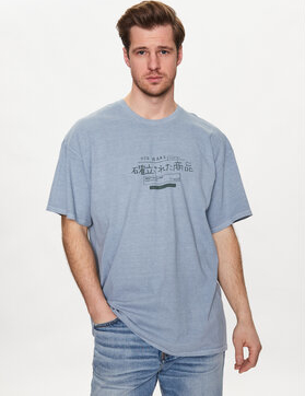 Granatowy t-shirt Bdg Urban Outfitters w młodzieżowym stylu