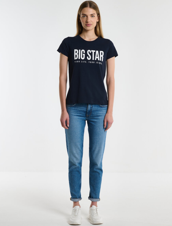 Granatowy t-shirt Big Star w stylu klasycznym