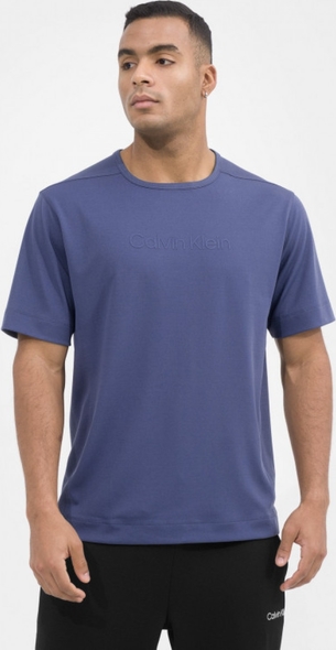 Granatowy t-shirt Calvin Klein w stylu casual