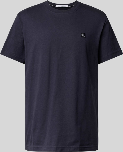 Granatowy t-shirt Calvin Klein w stylu casual z bawełny