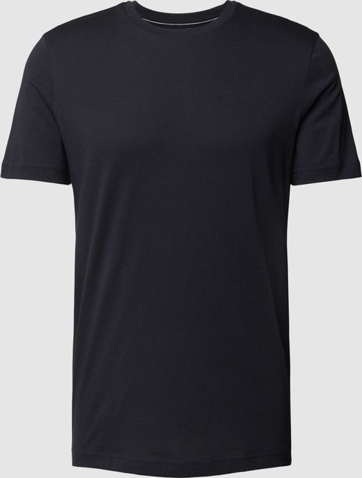 Granatowy t-shirt Christian Berg z krótkim rękawem w stylu casual