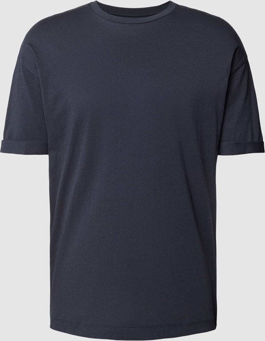 Granatowy t-shirt Drykorn z krótkim rękawem z bawełny