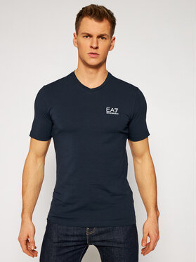 Granatowy t-shirt EA7 Emporio Armani z krótkim rękawem