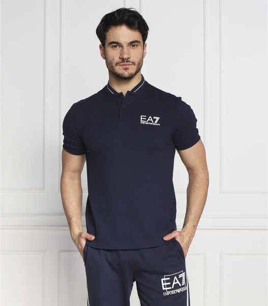 Granatowy t-shirt Emporio Armani z bawełny w stylu casual