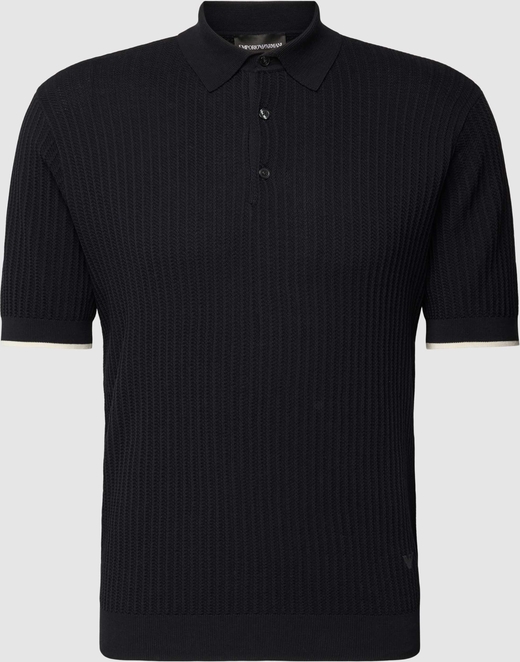 Granatowy t-shirt Emporio Armani z krótkim rękawem w stylu casual