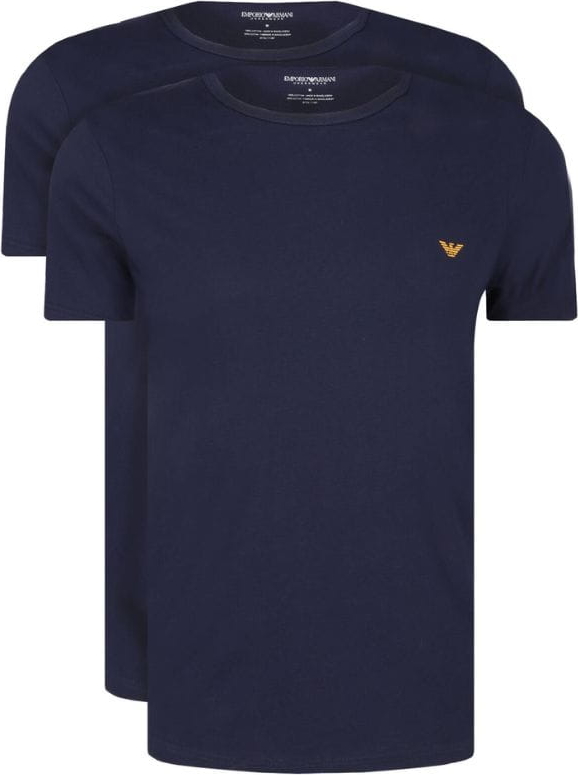 Granatowy t-shirt Emporio Armani z krótkim rękawem w stylu casual
