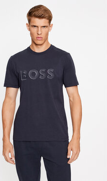 Granatowy t-shirt Hugo Boss w młodzieżowym stylu