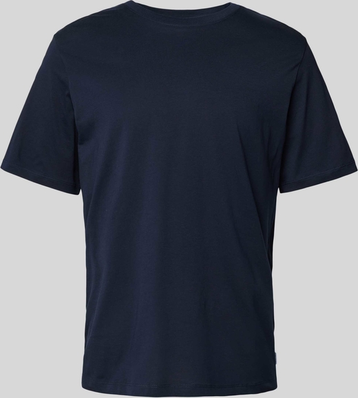 Granatowy t-shirt Jack & Jones z bawełny w stylu casual