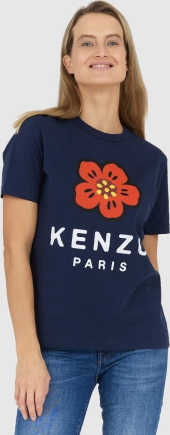 Granatowy t-shirt Kenzo z krótkim rękawem