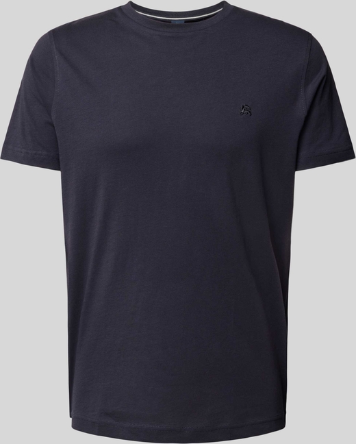 Granatowy t-shirt Lerros w stylu casual z krótkim rękawem