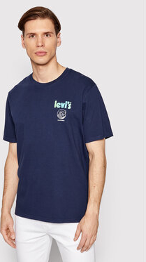Granatowy t-shirt Levis w stylu casual