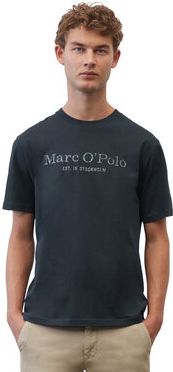 Granatowy t-shirt Marc O'Polo w młodzieżowym stylu z krótkim rękawem