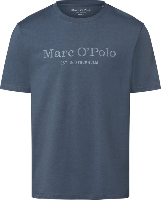 Granatowy t-shirt Marc O'Polo w stylu vintage z krótkim rękawem
