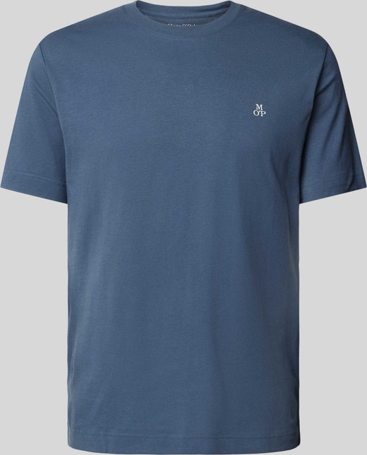 Granatowy t-shirt Marc O'Polo z krótkim rękawem z bawełny