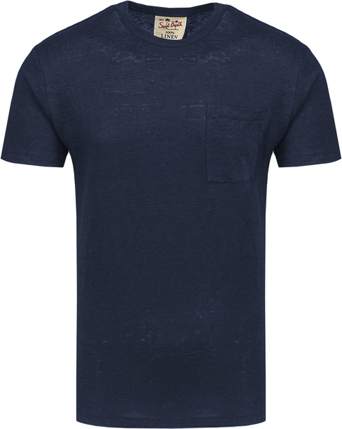 Granatowy t-shirt Mc2 Saint Barth z krótkim rękawem w stylu klasycznym