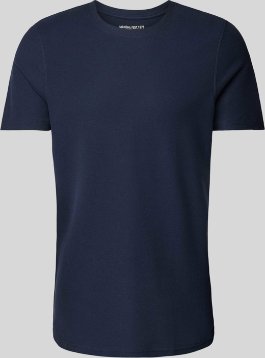 Granatowy t-shirt McNeal w stylu casual z bawełny z krótkim rękawem
