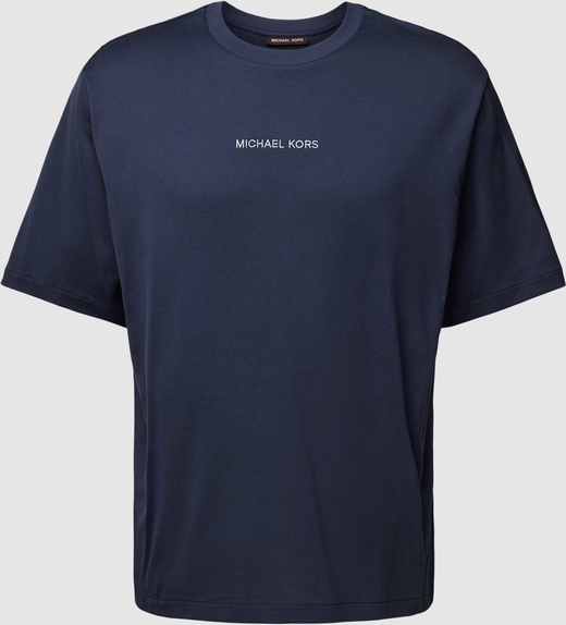 Granatowy t-shirt Michael Kors z krótkim rękawem w stylu casual