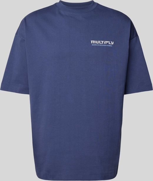 Granatowy t-shirt Multiply Apparel w stylu casual