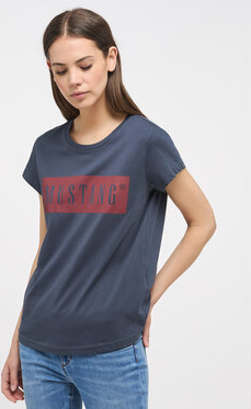 Granatowy t-shirt Mustang
