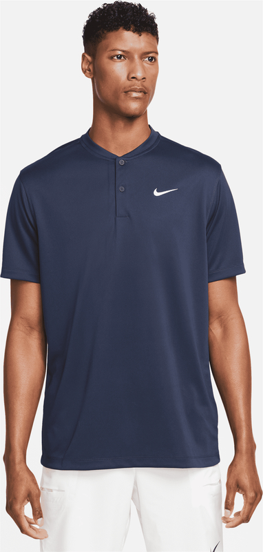 Granatowy t-shirt Nike w sportowym stylu z dzianiny