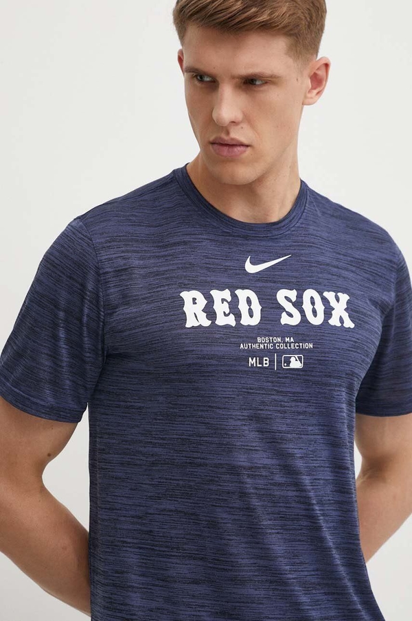 Granatowy t-shirt Nike z nadrukiem