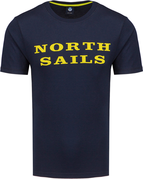 Granatowy t-shirt North Sails z krótkim rękawem z bawełny