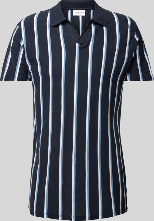 Granatowy t-shirt Peek&Cloppenburg z krótkim rękawem z bawełny