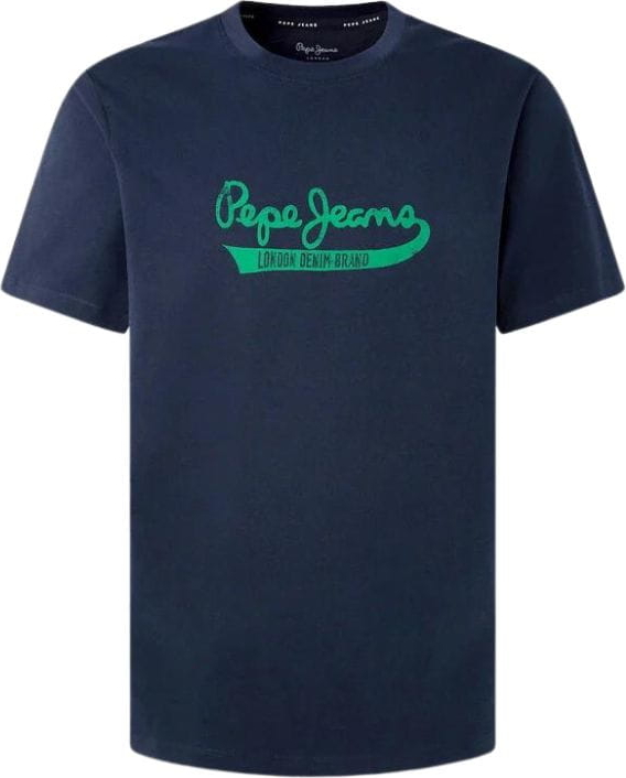 Granatowy t-shirt Pepe Jeans z krótkim rękawem w młodzieżowym stylu