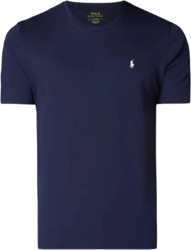 Granatowy t-shirt Ralph Lauren z krótkim rękawem w stylu casual