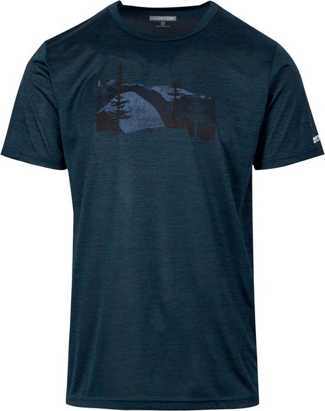 Granatowy t-shirt Regatta z krótkim rękawem w sportowym stylu z tkaniny