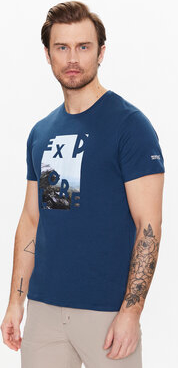 Granatowy t-shirt Regatta z nadrukiem z krótkim rękawem