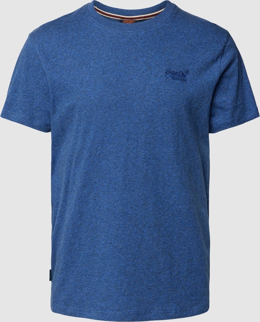 Granatowy t-shirt Superdry z bawełny