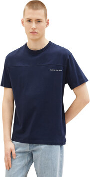 Granatowy t-shirt Tom Tailor Denim w stylu casual