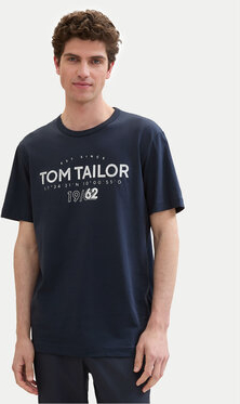 Granatowy t-shirt Tom Tailor w młodzieżowym stylu