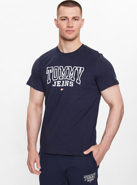 Granatowy t-shirt Tommy Jeans z krótkim rękawem w młodzieżowym stylu