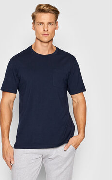 Granatowy t-shirt United Colors Of Benetton z krótkim rękawem w stylu casual
