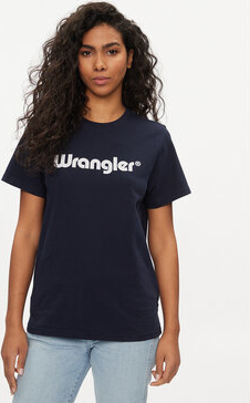 Granatowy t-shirt Wrangler z krótkim rękawem