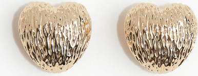 H & M & - Kolczyki w kształcie serca - Złoty