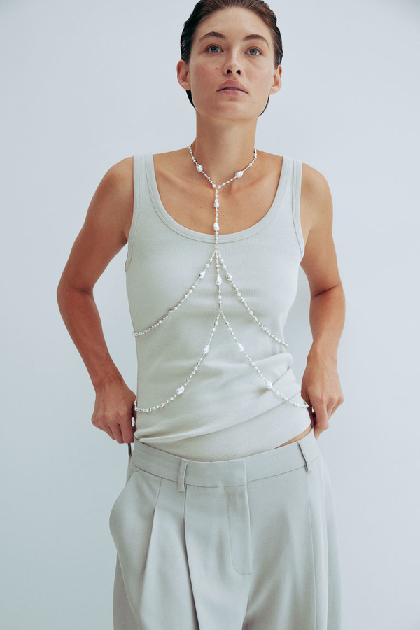 H & M & - Koralikowa biżuteria na ciało - Biały