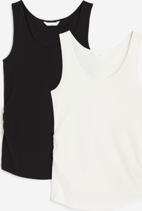 H & M & - MAMA Bawełniana koszulka 2-pak - Biały