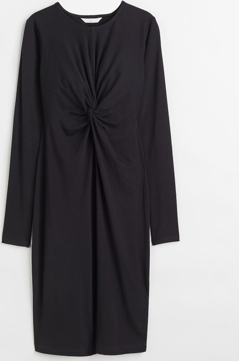 H & M & - MAMA Drapowana sukienka dżersejowa - Czarny